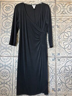 Chico's Travelers Black Classic Knee-Length Dress Size1-(8/10 M)